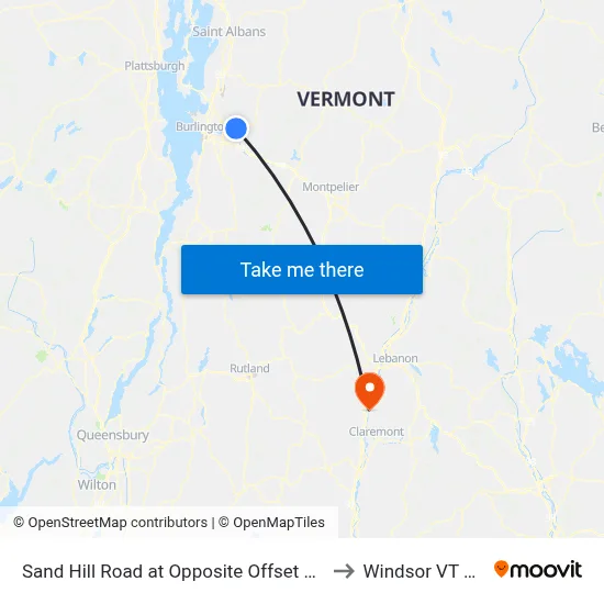Sand Hill Road at Opposite Offset House to Windsor VT USA map