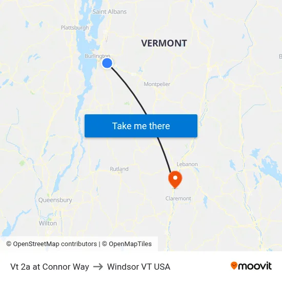 Vt 2a at Connor Way to Windsor VT USA map