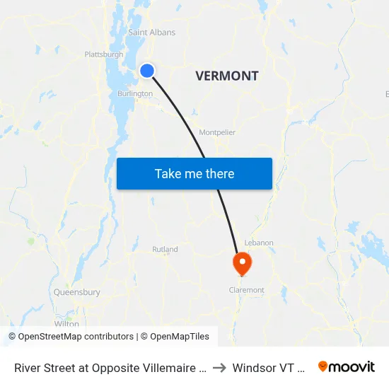 River Street at Opposite Villemaire Lane to Windsor VT USA map