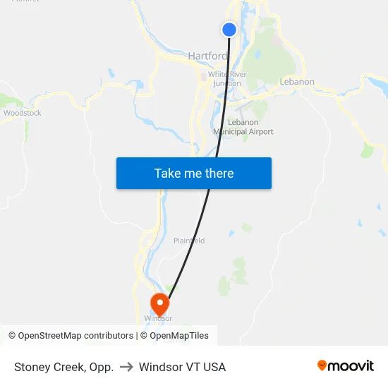 Stoney Creek, Opp. to Windsor VT USA map