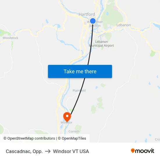 Cascadnac, Opp. to Windsor VT USA map