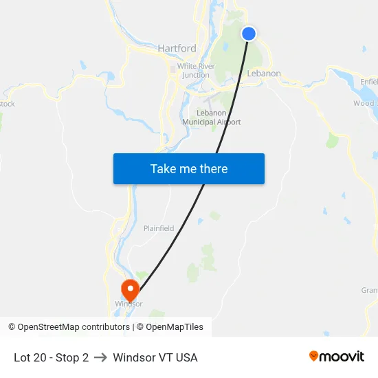Lot 20 - Stop 2 to Windsor VT USA map