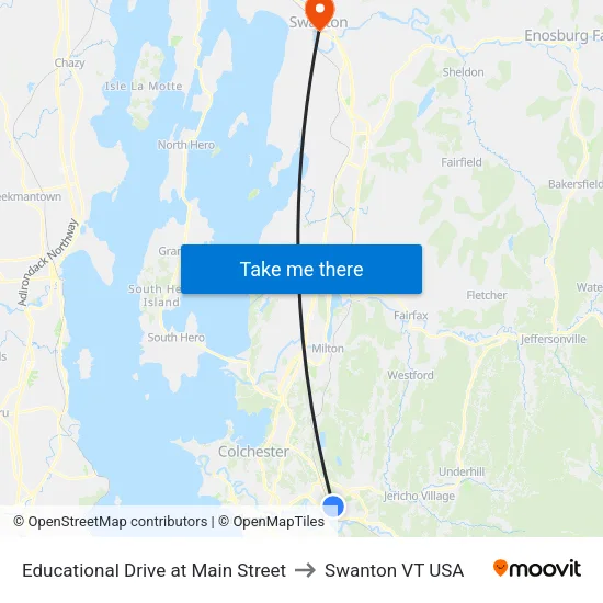 Educational Drive at Main Street to Swanton VT USA map