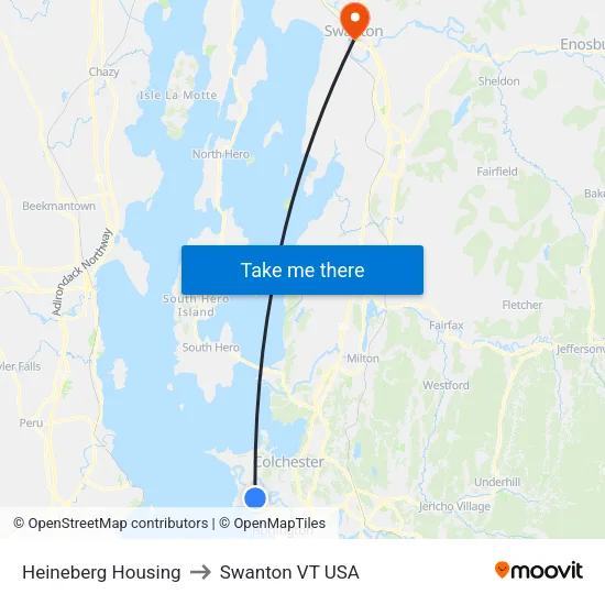 Heineberg Housing to Swanton VT USA map