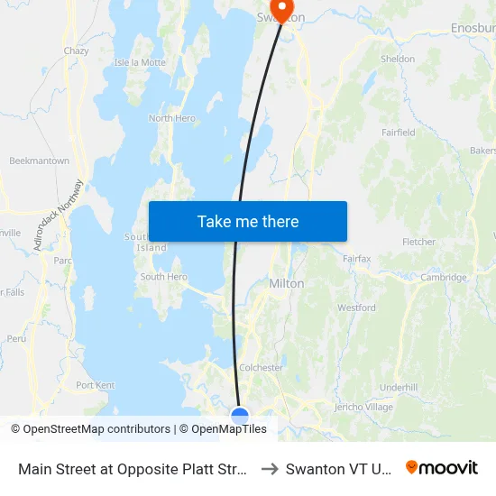 Main Street at Opposite Platt Street to Swanton VT USA map