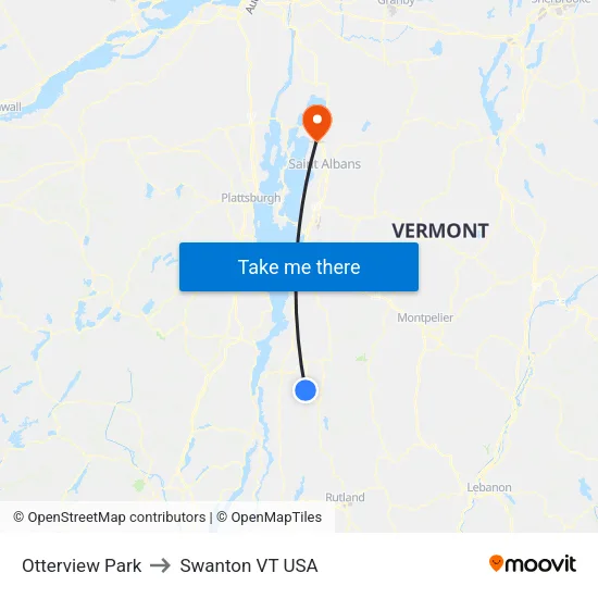 Otterview Park to Swanton VT USA map