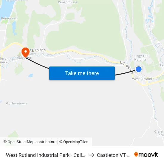 West Rutland Industrial Park - Call Ahead to Castleton VT USA map