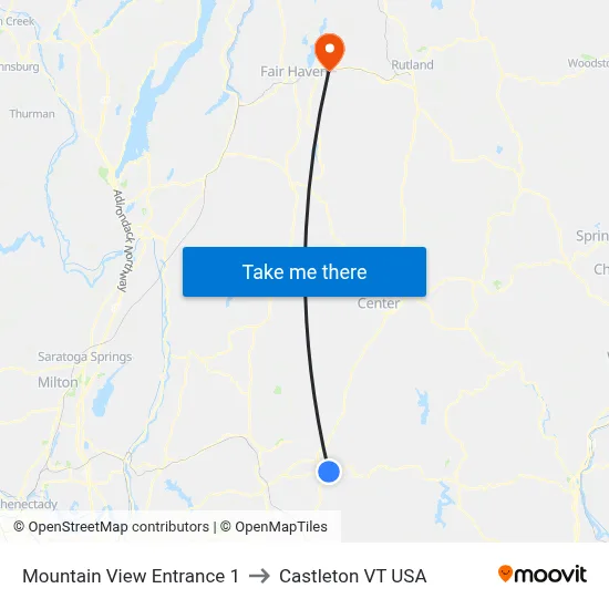 Mountain View Entrance 1 to Castleton VT USA map
