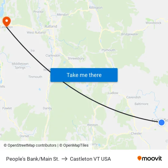 M&T Bank to Castleton VT USA map