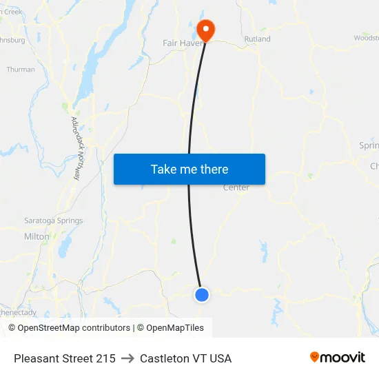 Pleasant Street 215 to Castleton VT USA map