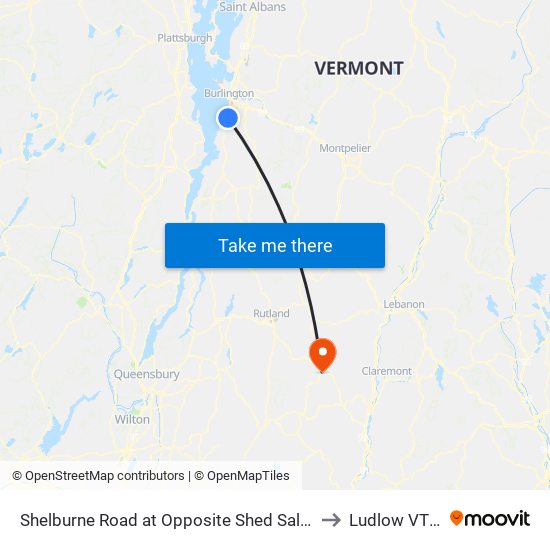 Shelburne Road at Opposite Shed Sales Antiques to Ludlow VT USA map