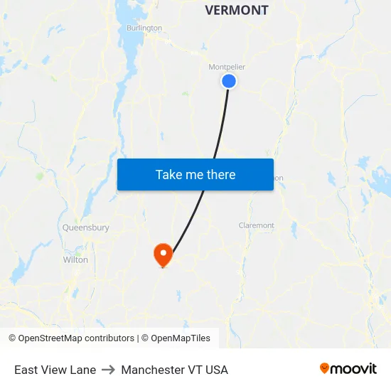 East View Lane to Manchester VT USA map