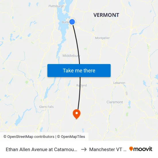 Ethan Allen Avenue at Catamount Lane to Manchester VT USA map