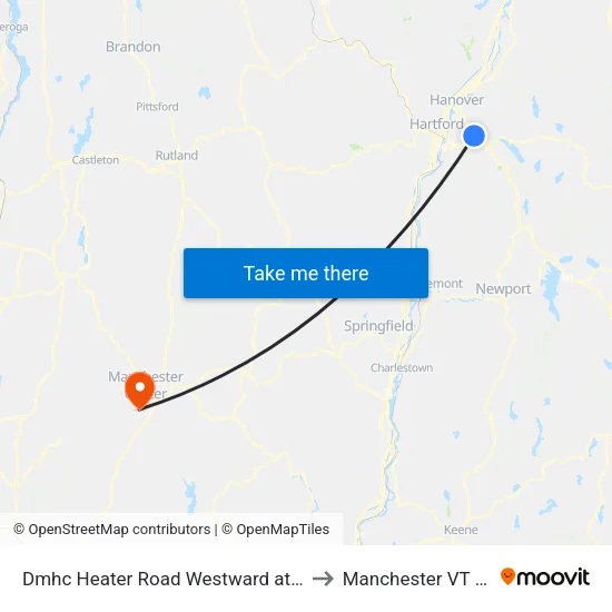 Dmhc Heater Road  Westward at Road to Manchester VT USA map