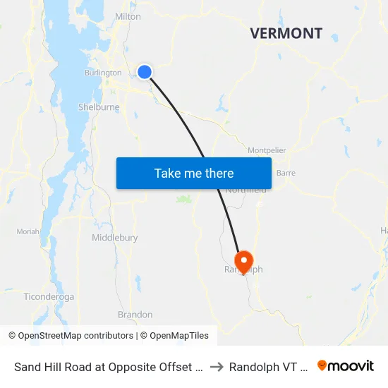 Sand Hill Road at Opposite Offset House to Randolph VT USA map
