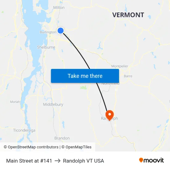 Main Street at #141 to Randolph VT USA map