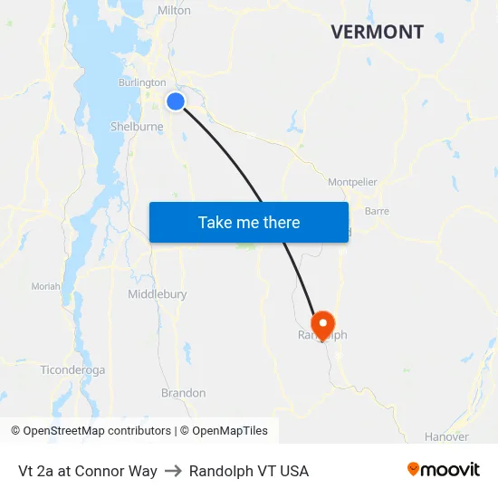 Vt 2a at Connor Way to Randolph VT USA map