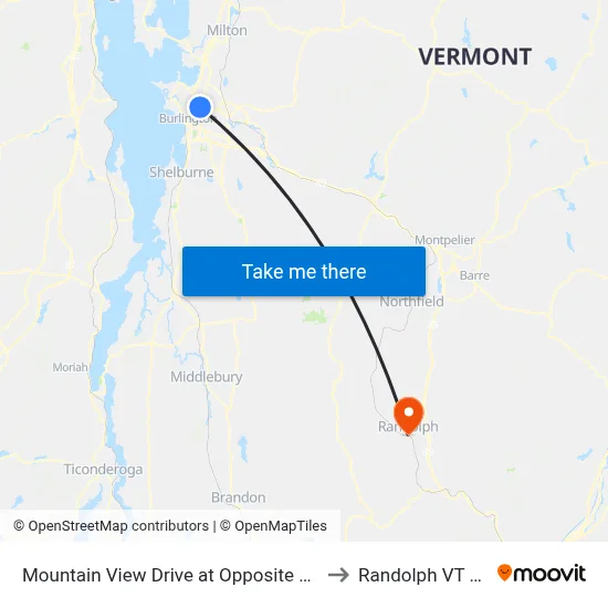 Mountain View Drive at Opposite Shaw's to Randolph VT USA map