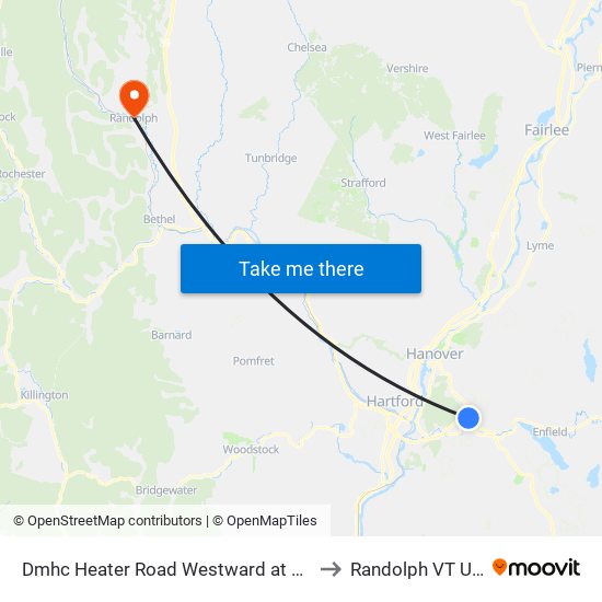 Dmhc Heater Road  Westward at Road to Randolph VT USA map