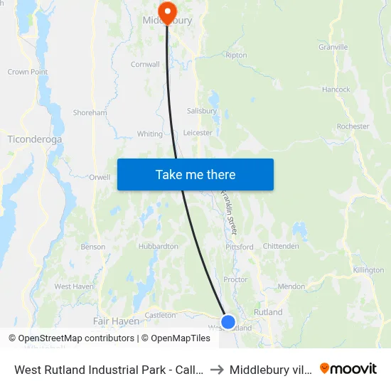 West Rutland Industrial Park - Call Ahead to Middlebury village map