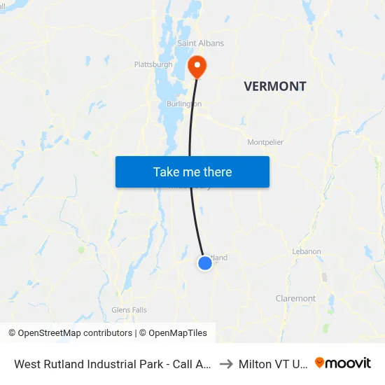 West Rutland Industrial Park - Call Ahead to Milton VT USA map