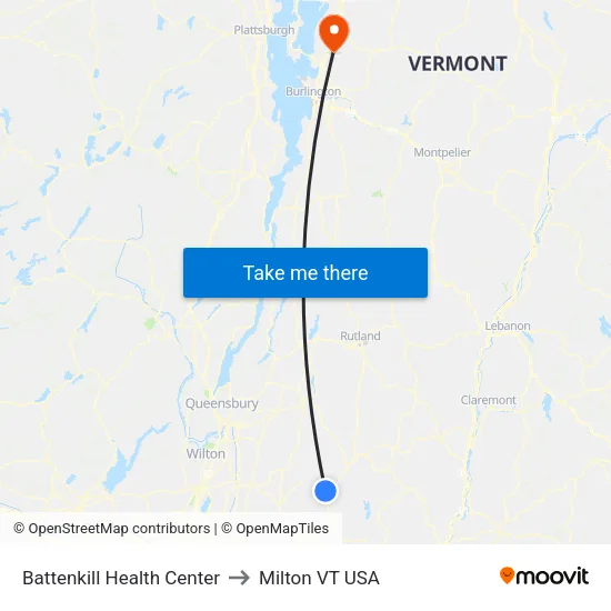 Battenkill Health Center to Milton VT USA map