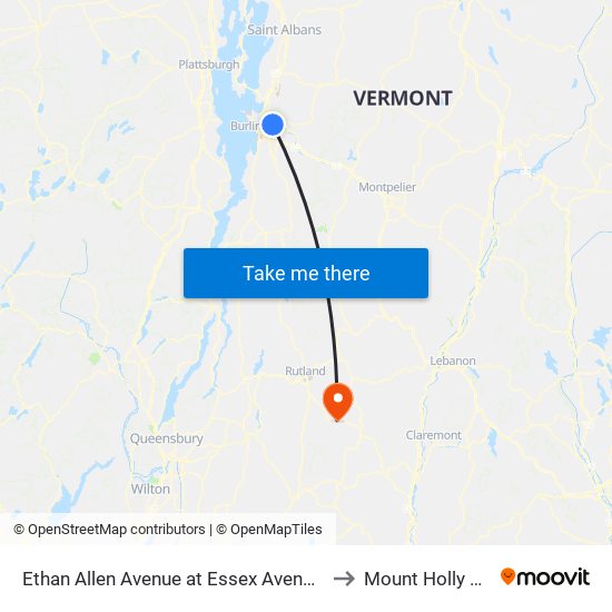 Ethan Allen Avenue at Essex Avenue (Bld. #310) to Mount Holly VT USA map