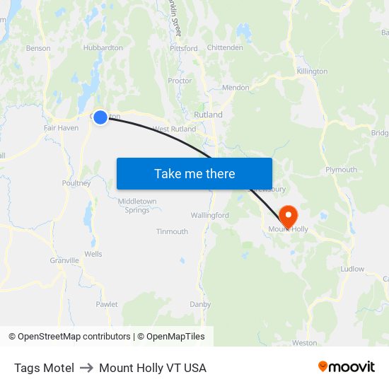 Tags Motel to Mount Holly VT USA map