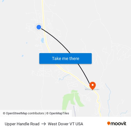 Upper Handle Road to West Dover VT USA map