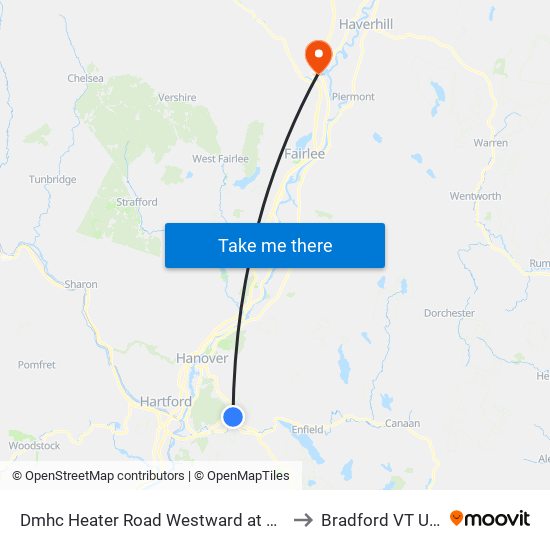 Dmhc Heater Road  Westward at Road to Bradford VT USA map