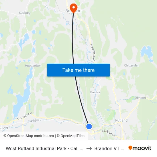 West Rutland Industrial Park - Call Ahead to Brandon VT USA map