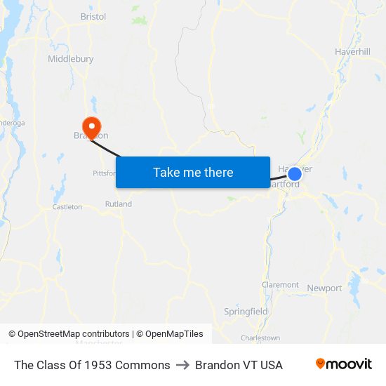 The Class Of 1953 Commons to Brandon VT USA map