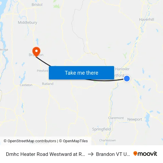 Dmhc Heater Road  Westward at Road to Brandon VT USA map