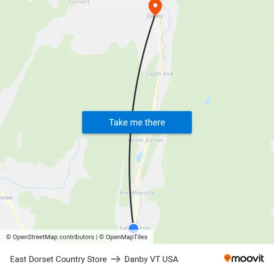 East Dorset Country Store to Danby VT USA map