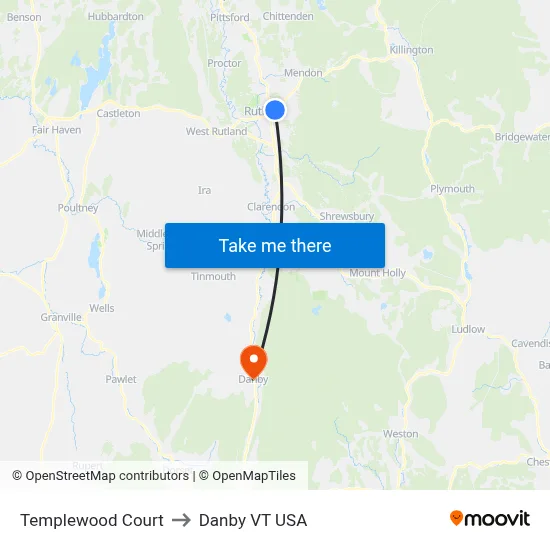 Templewood Court to Danby VT USA map