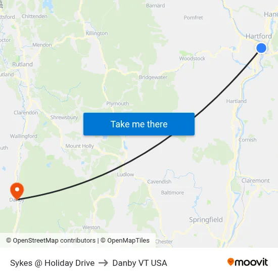 Sykes @ Holiday Drive to Danby VT USA map