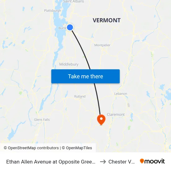 Ethan Allen Avenue at Opposite Green Mt. Nursing to Chester VT USA map