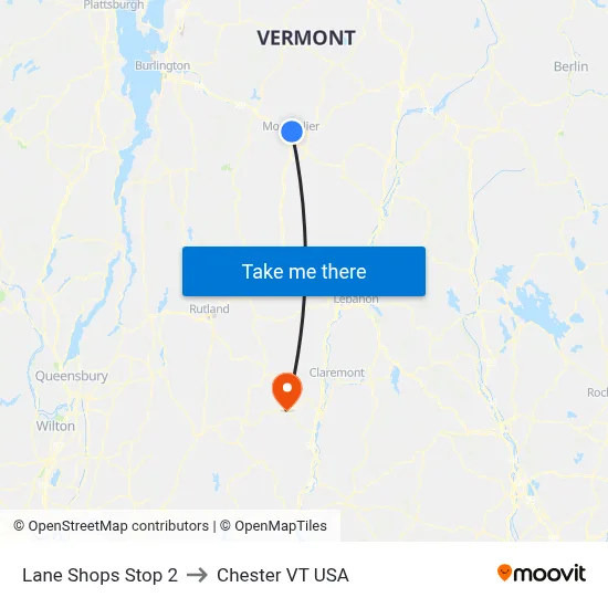 Lane Shops Stop 2 to Chester VT USA map