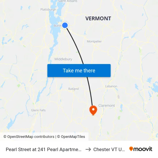 Pearl Street at 241 Pearl Apartments to Chester VT USA map