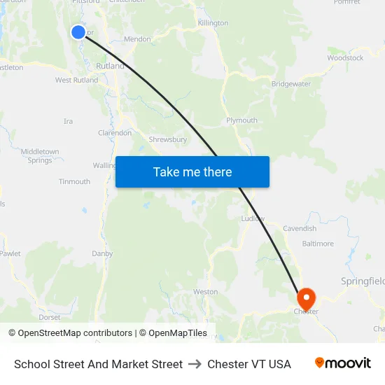 School Street And Market Street to Chester VT USA map