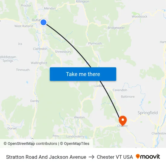 Stratton Road And Jackson Avenue to Chester VT USA map