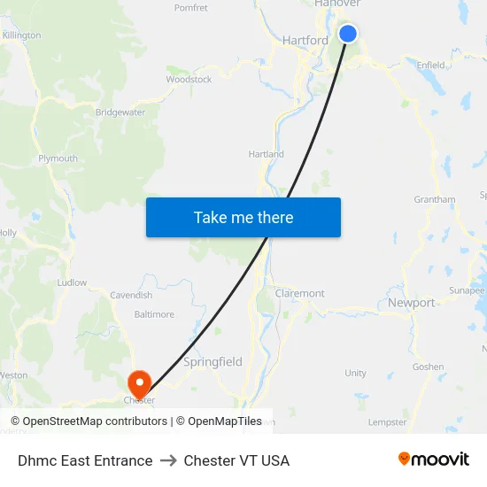 Dhmc East Entrance to Chester VT USA map