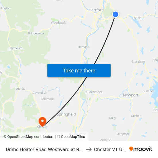 Dmhc Heater Road  Westward at Road to Chester VT USA map