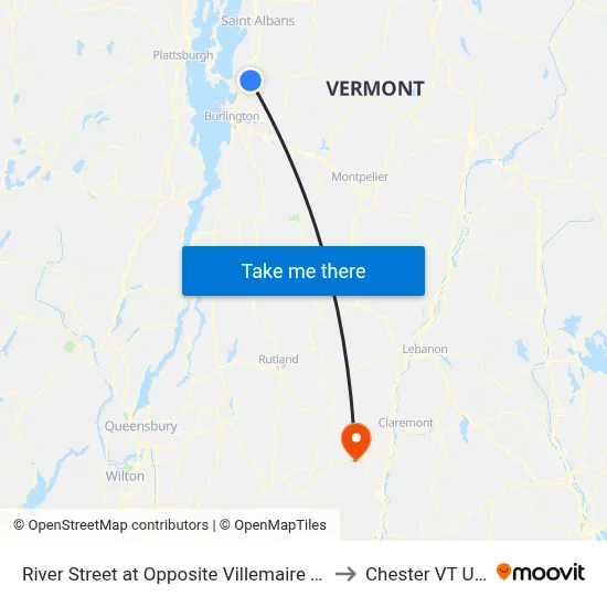 River Street at Opposite Villemaire Lane to Chester VT USA map