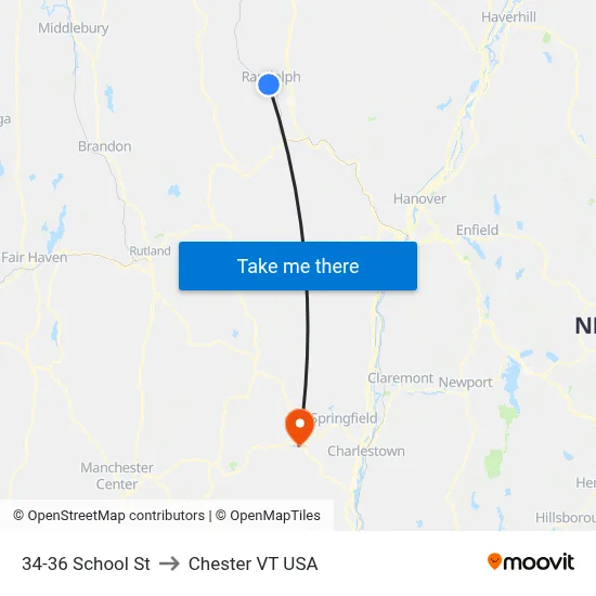 34-36 School St to Chester VT USA map