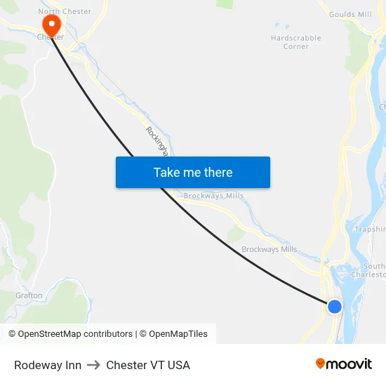 Rodeway Inn to Chester VT USA map