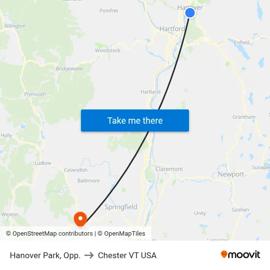 Hanover Park, Opp. to Chester VT USA map