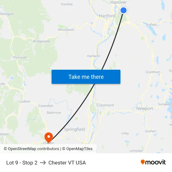 Lot 9 - Stop 2 to Chester VT USA map