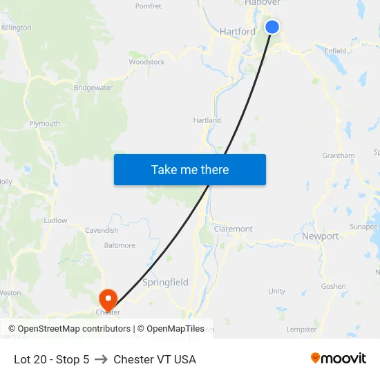 Lot 20 - Stop 5 to Chester VT USA map