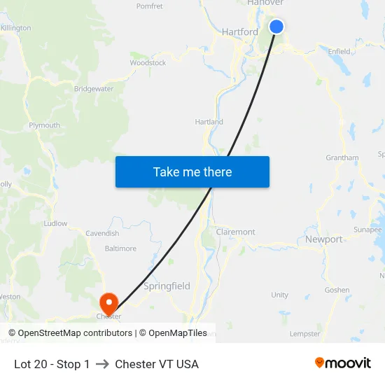 Lot 20 - Stop 1 to Chester VT USA map